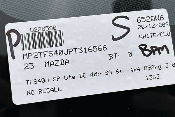 2023 Mazda BT-50 SP TF 4X4 thumb-23