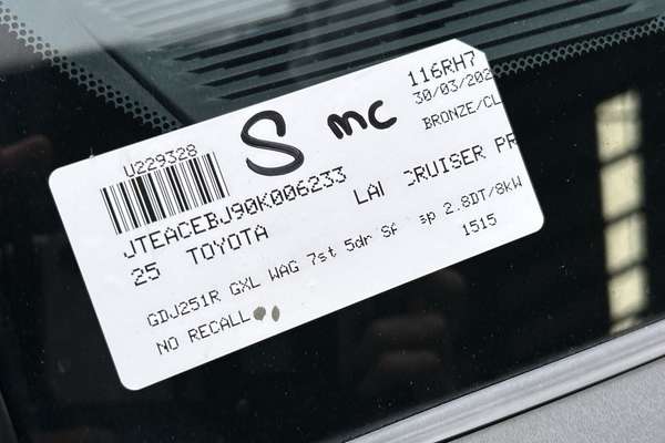 2025 Toyota Landcruiser Prado GXL GDJ251R thumb-23